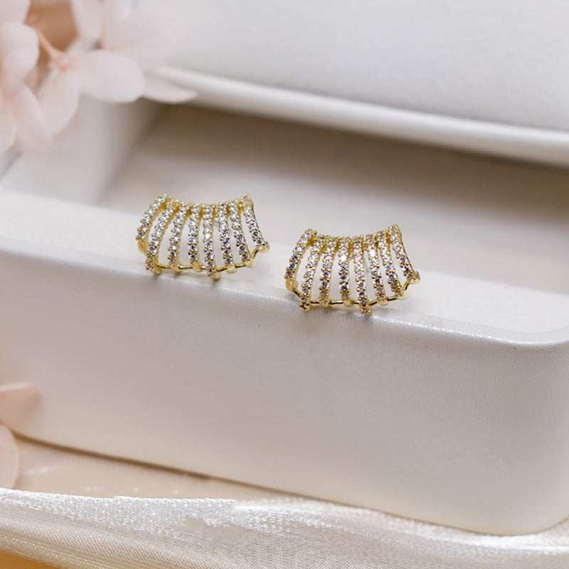 Women's Sier Needle Full Diamond Geometric Trendy Light Luxury Minority Rings