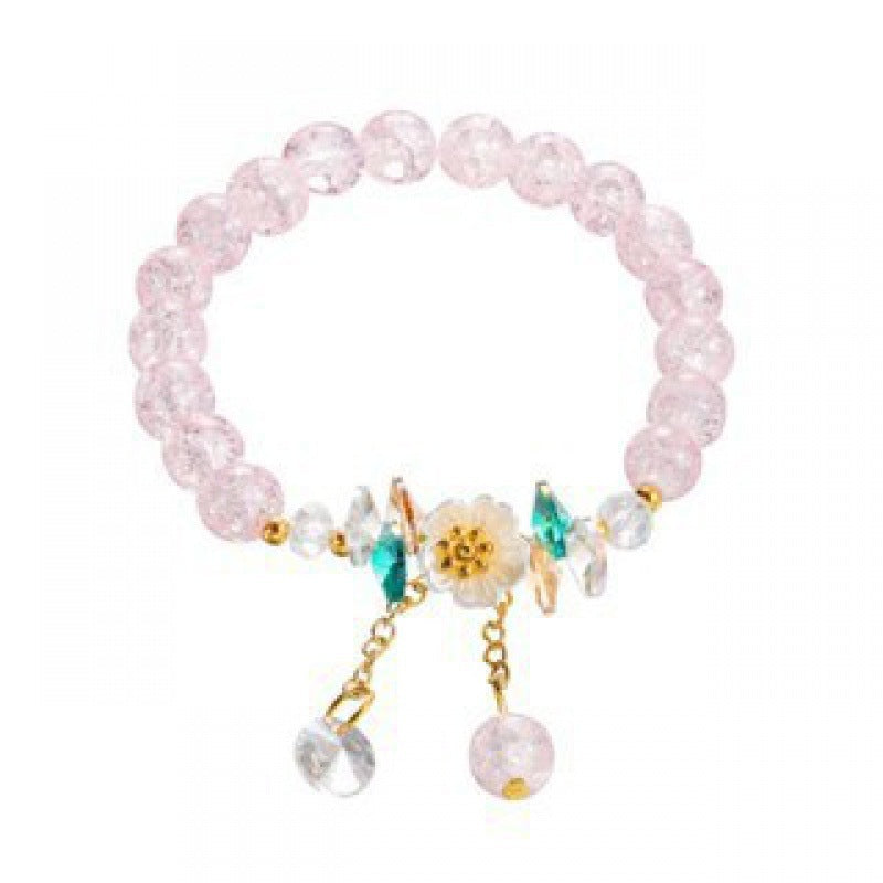 Camellia Little Daisy Crystal Girlfriends Color Glass Chipping Bracelet