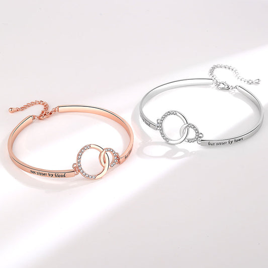 Ornament Simple Rhinestone Buckle Good Sisters Bracelets