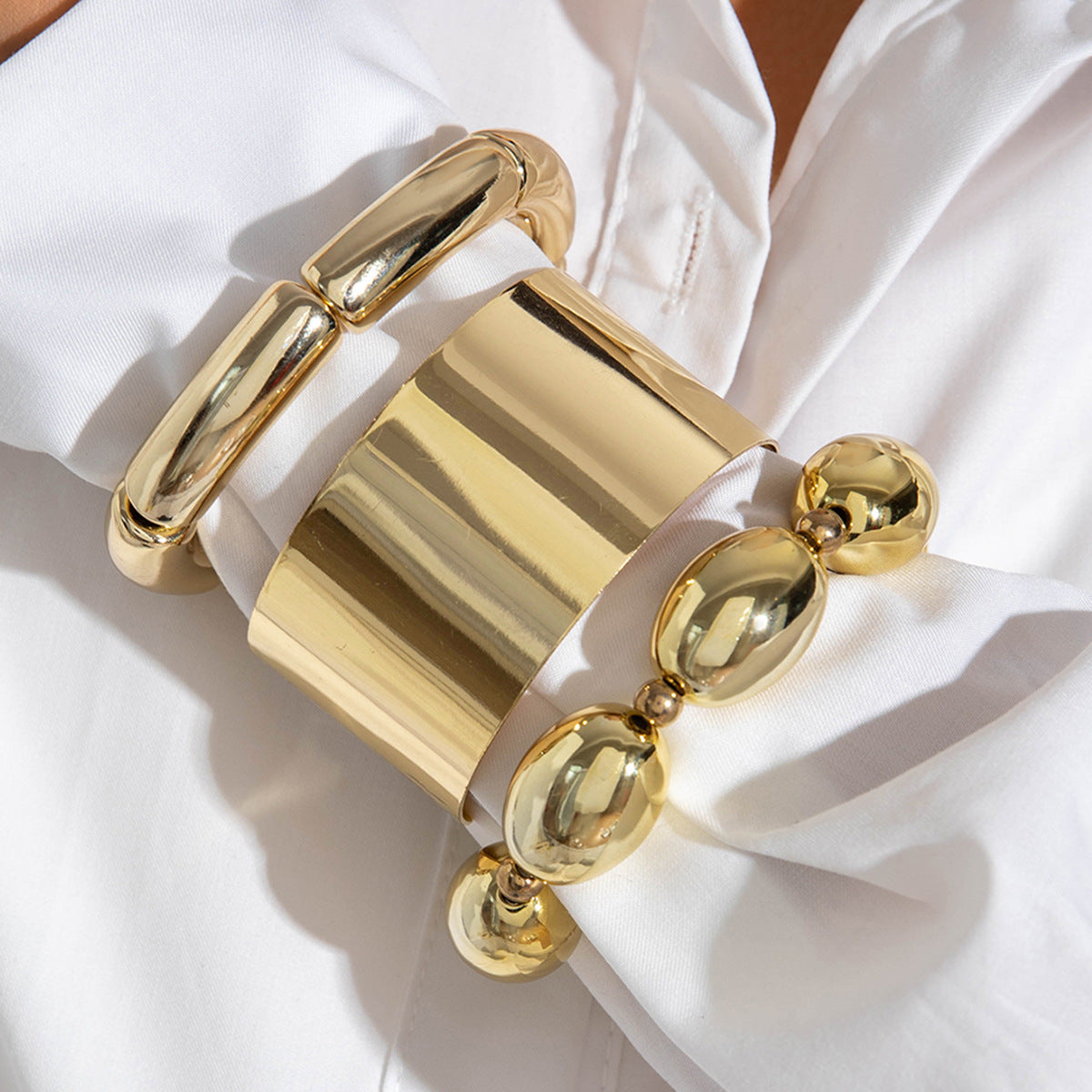 Popular Durable Line Geometric Exaggerated Open-ended Bracelets