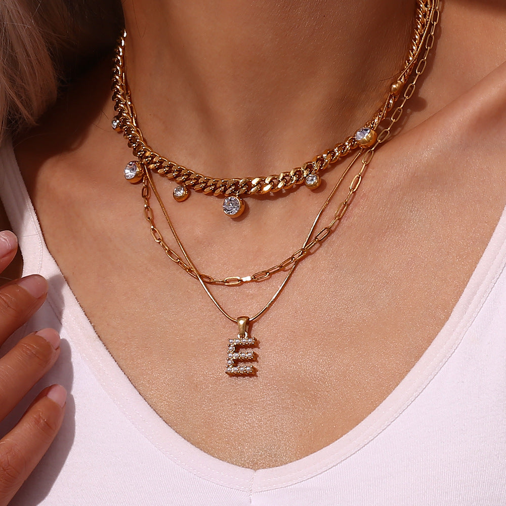 Fashion Popular Retro Easy Matching Clavicle Chain Stainless Steel Round Necklaces