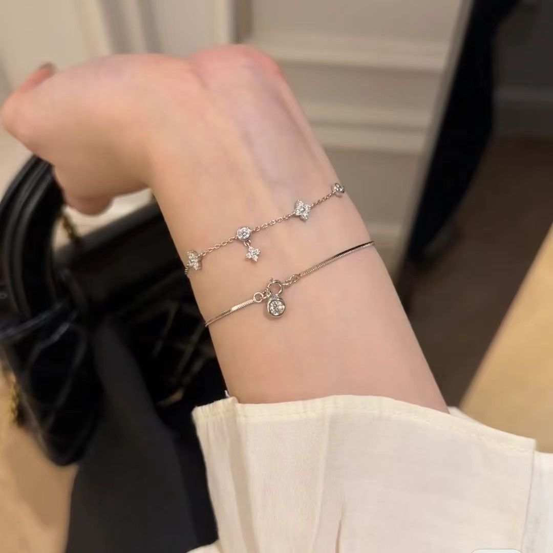Round Diamond Snake Bone Female Twin Advanced Light Luxury Minority Bracelets