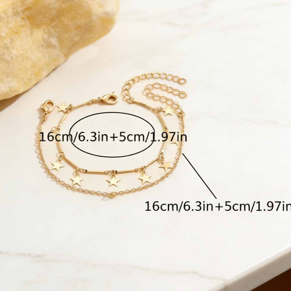 Gold Moon Star Style Finger Chain Pendants