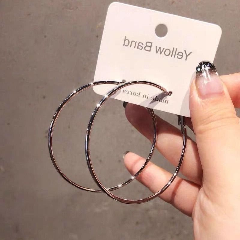 Female Personality Big Circle Cold Style Metal Earrings