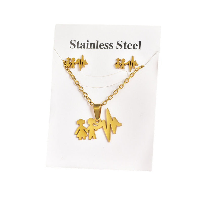 Titanium Steel Irregular Pattern Package Snowflake Puzzle Pendants