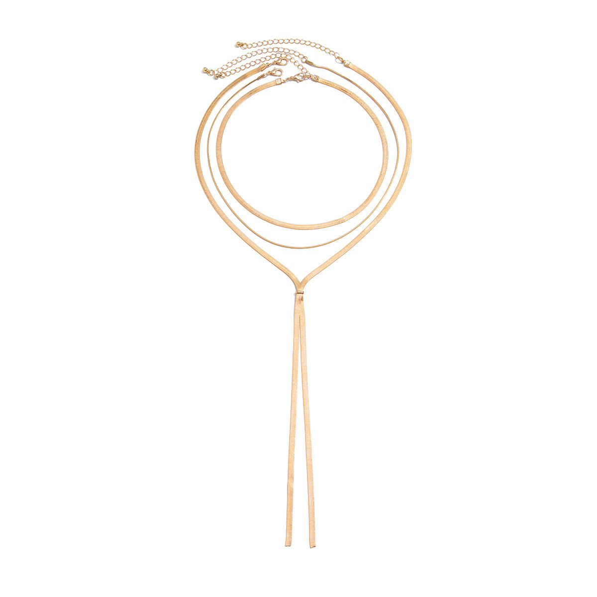 Women's Cold Style Long V-shaped Tassel Niche Twin Double Necklace
