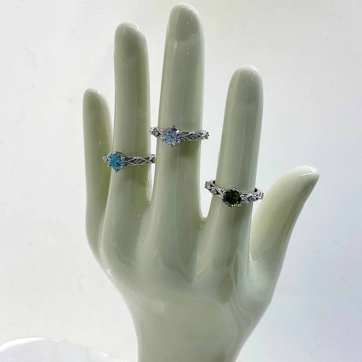 Zircon Female Adjustable Mouth Fashion High Sense Dopamine Colored Gems Rings
