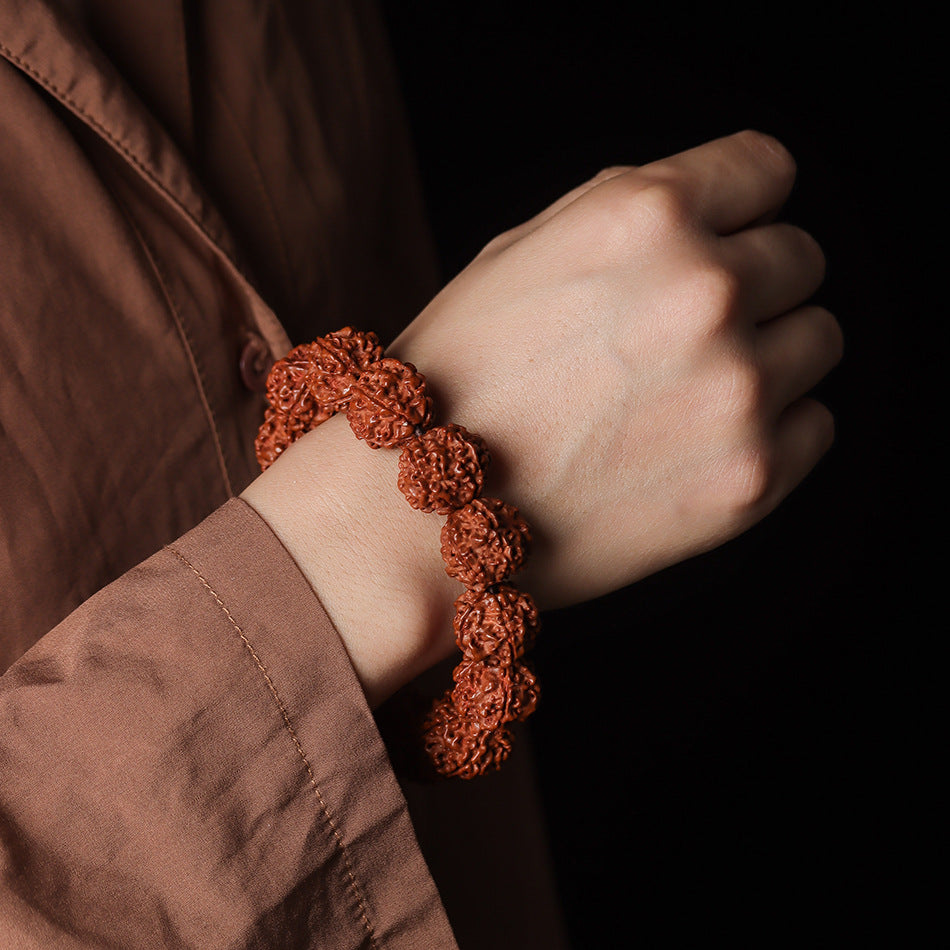Machine Brush Dyed Double Dragon Corpulent Pure Beaded Buddha Crafts Bracelet