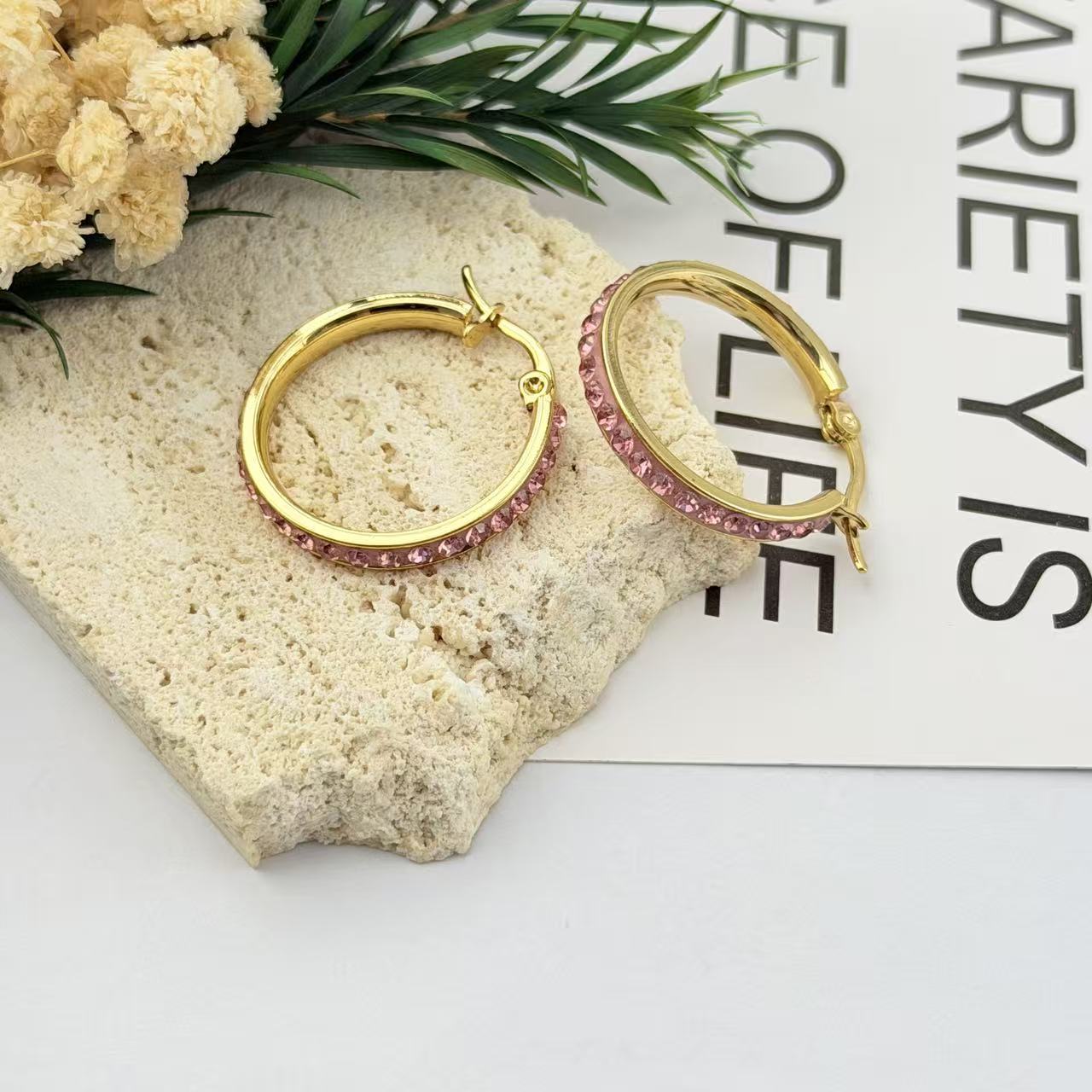 Women's Luxury Refined Rhinestone Full Diamond Big Hoop Fashion Earrings