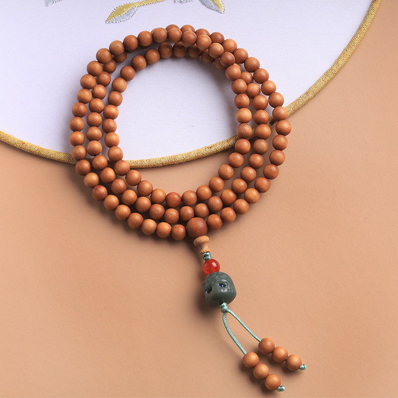 Women's & Men's Sandalwood Wooden Chinese Zen Rosary Mala For Bracelet