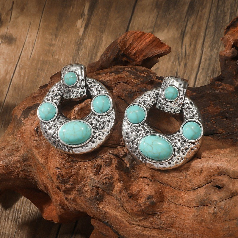 Ethnic Style Bohemian Vintage Turquoise Personalized Earrings