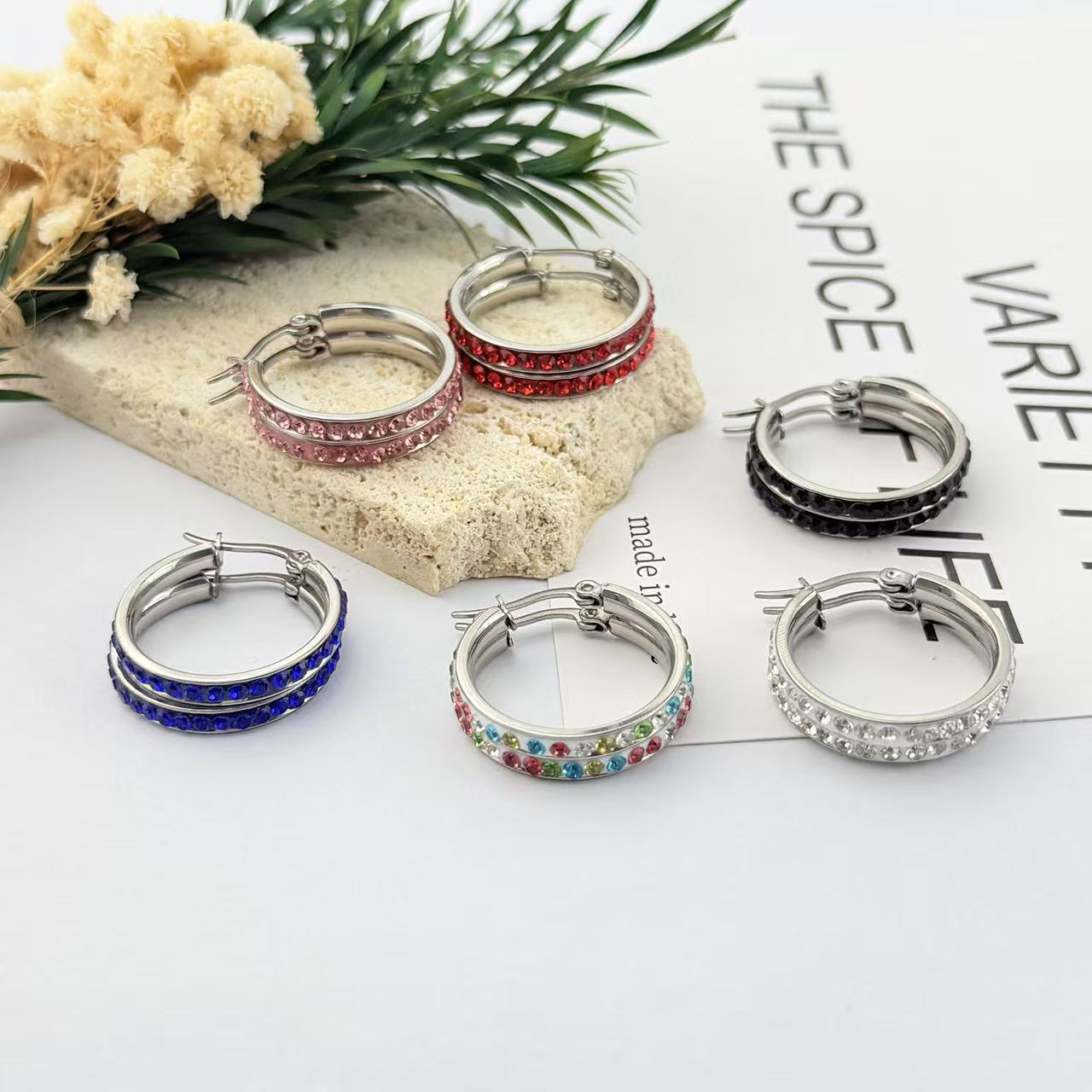 Women's Luxury Refined Rhinestone Full Diamond Big Hoop Fashion Earrings