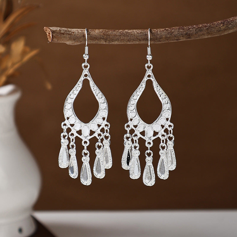 Women's Ethnic Style Imitation Miao Sier Colorful Earrings