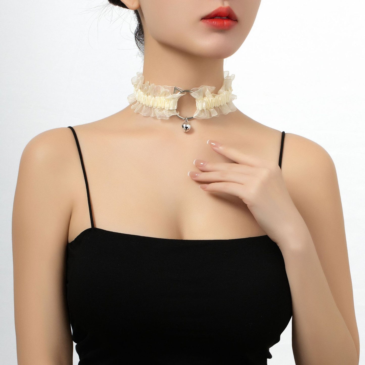Women's Lolita Bell Kitty Lace Neckline Decoration Collar