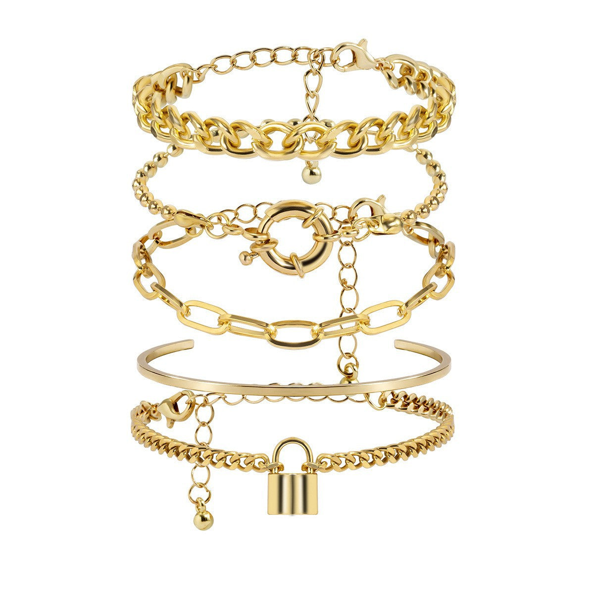 Punk Diamond Butterfly Twin Chain Hip Bracelet