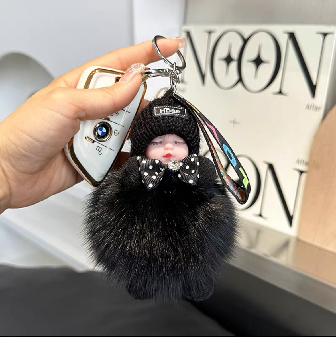 Fox Fur Doll Car Key Decoration Rings