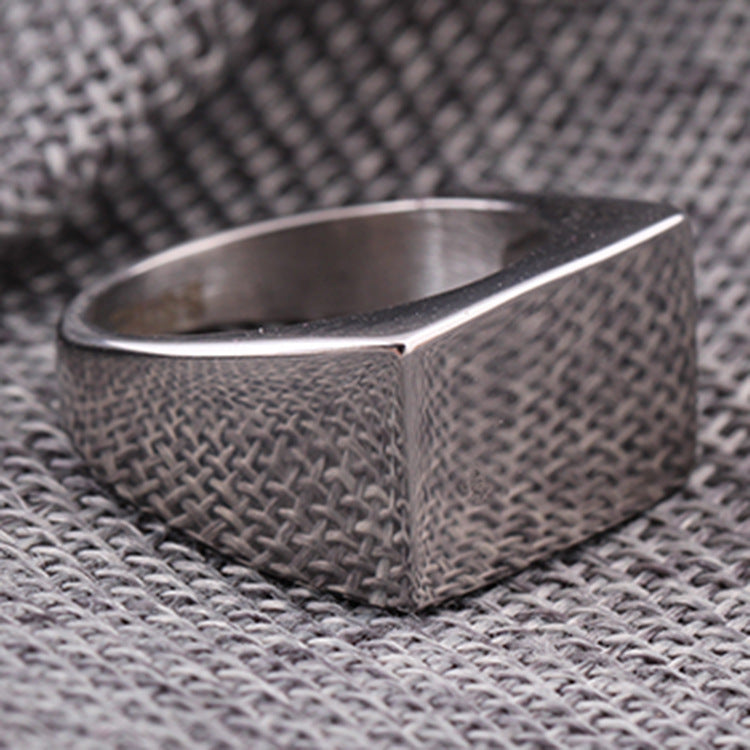 Fashion Simple Glossy Rectangular Stainless Steel Ring