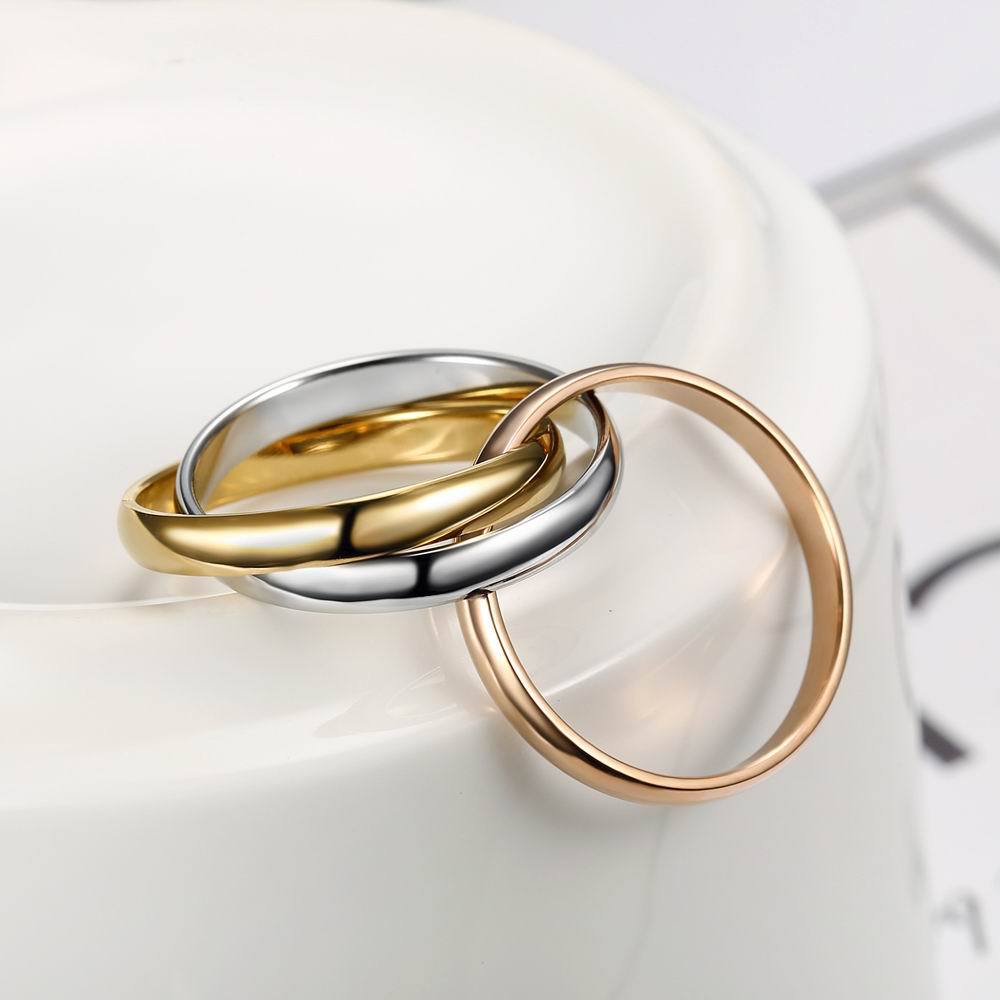 Women's Fashion Creative Three Stainless Steel Rings
