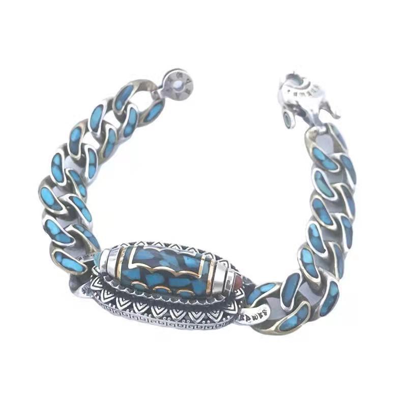 Men's Personality Retro Lucky Rotating Bead Flower Bracelets
