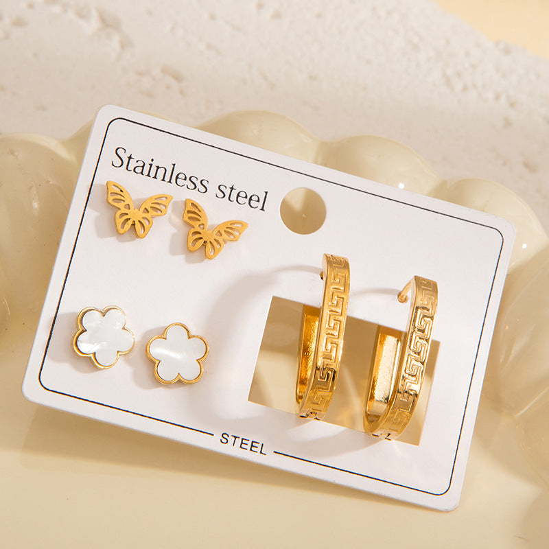 Titanium Steel Ear Exquisite Small Gold-plated Earrings