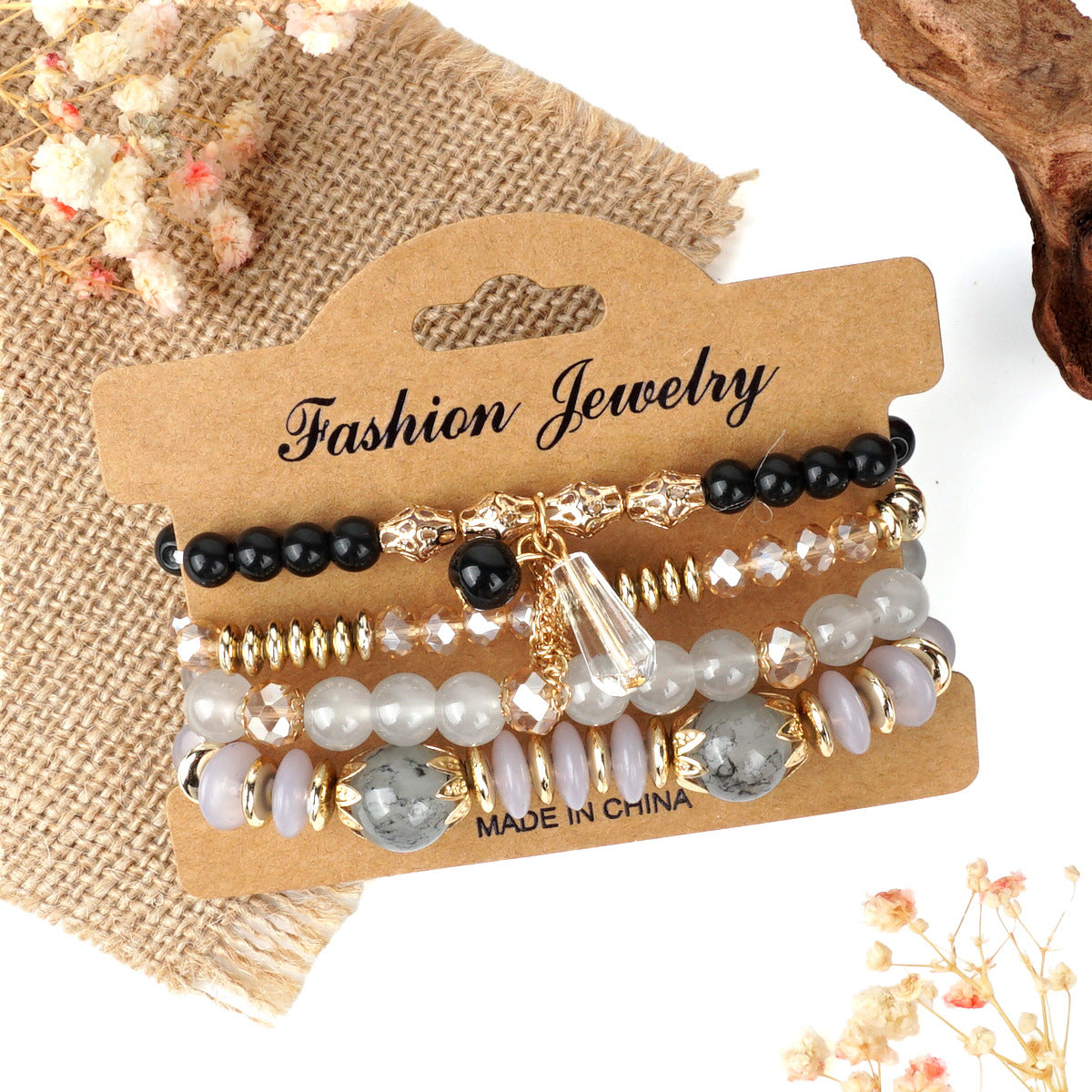 Bohemian Chain Tassel Colored Glass Crystal Bracelet
