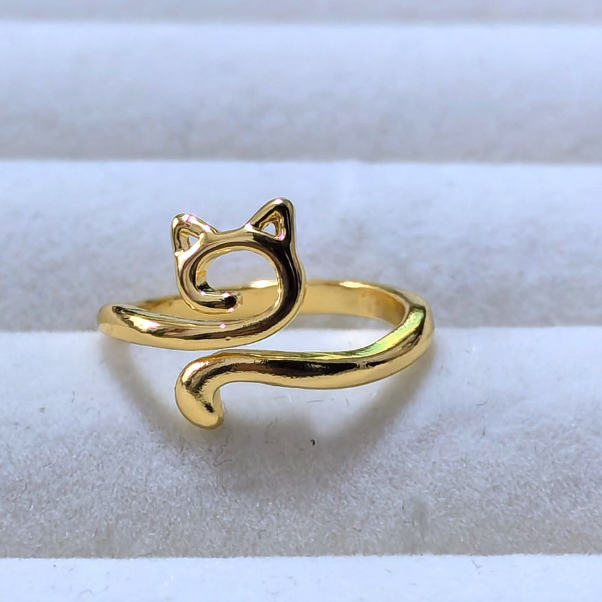 Men's Retro Trendy Sier Open Single Lucky Rings