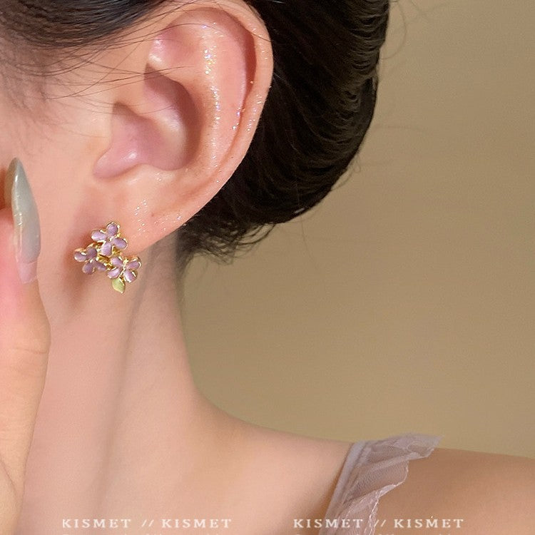 Spring Style Flower Design High-grade Ear Elegant Sweet Stud Earrings