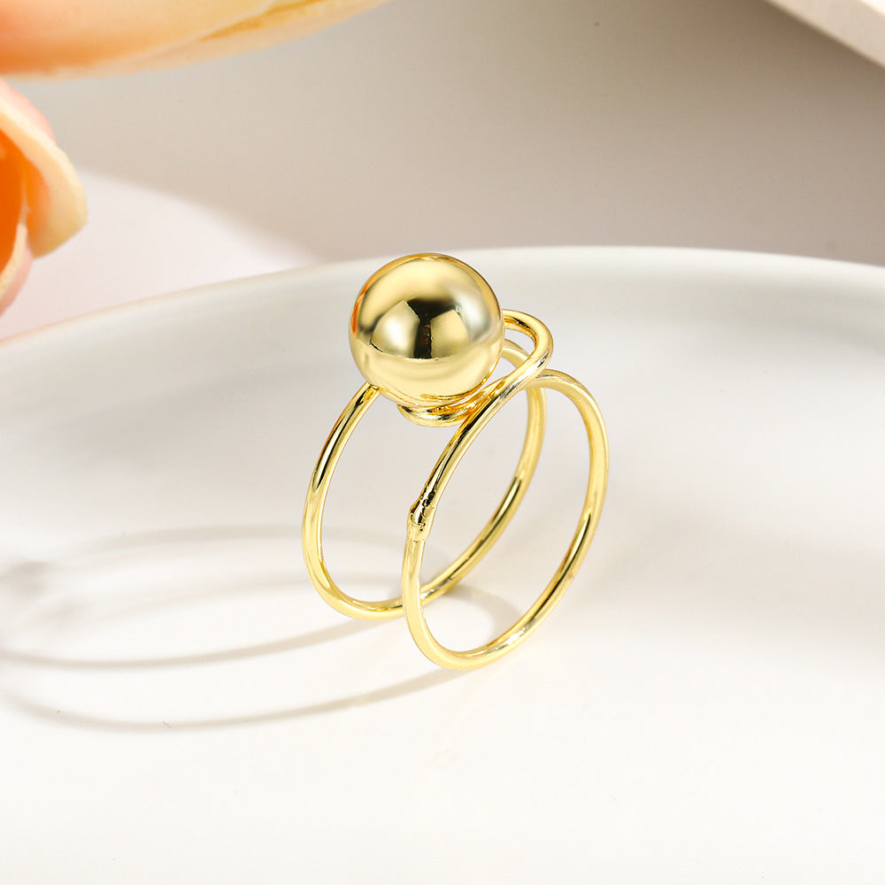 Hollow Ball Dual Layer Open-end Ornament Rings