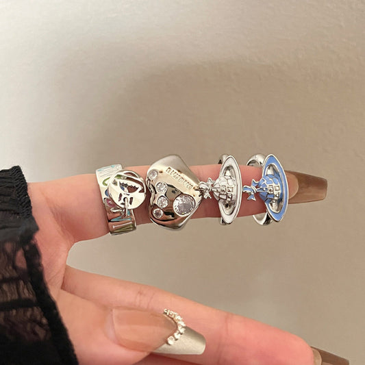 Oil Love Planet Stacked Female Special Rings
