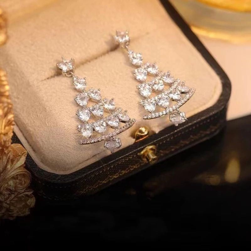 Women's Billion Ornament Christmas Tree High-grade Temperament Wild Earrings