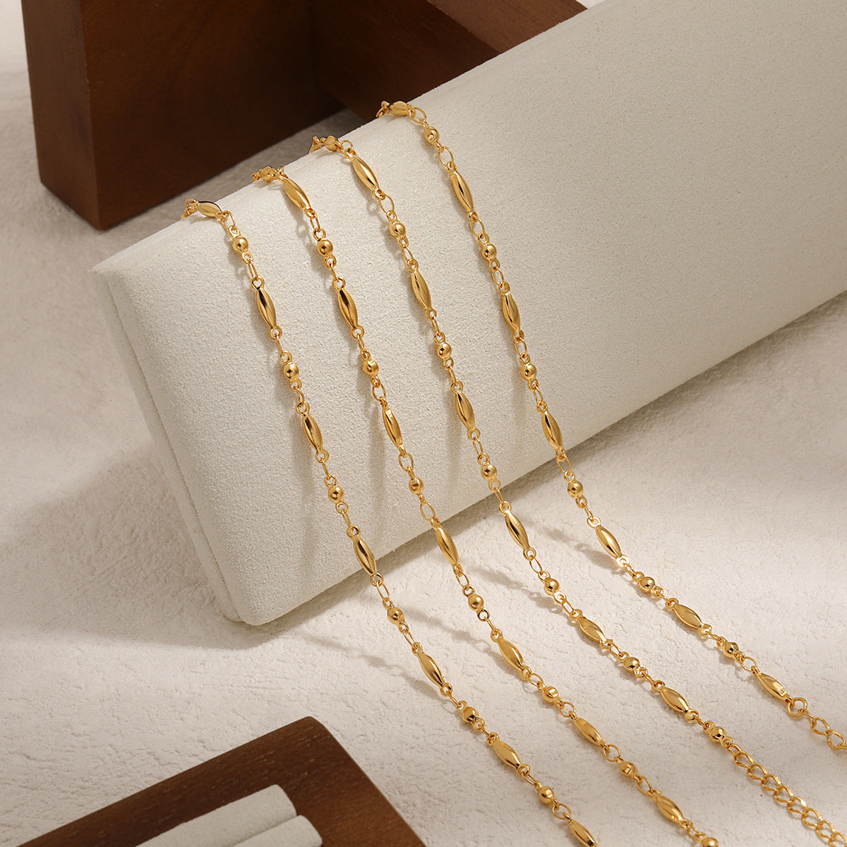 Niche Stitching Ball Room Beads Fashion Personality High-grade Titanium Jewelry Set