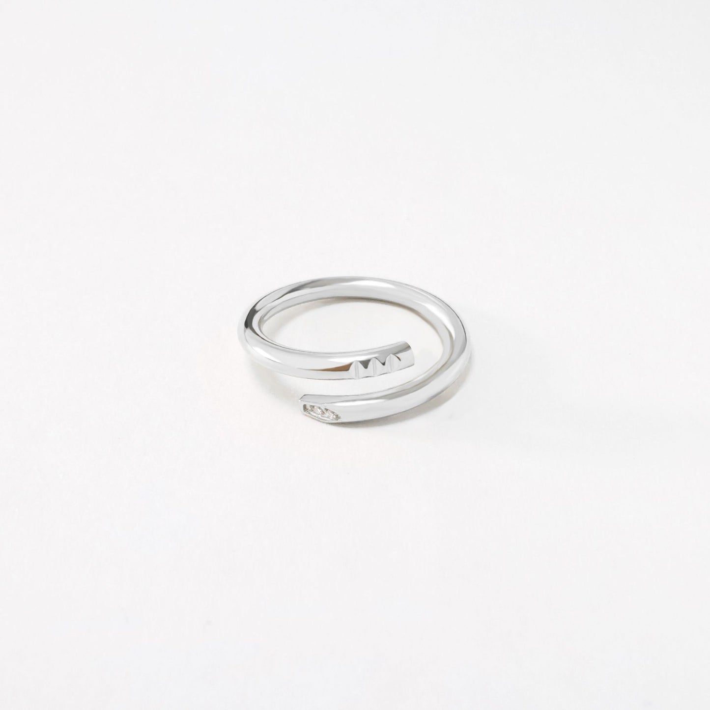 Steel Nail With Diamond Without Gold-plated Affordable Luxury Style Ring