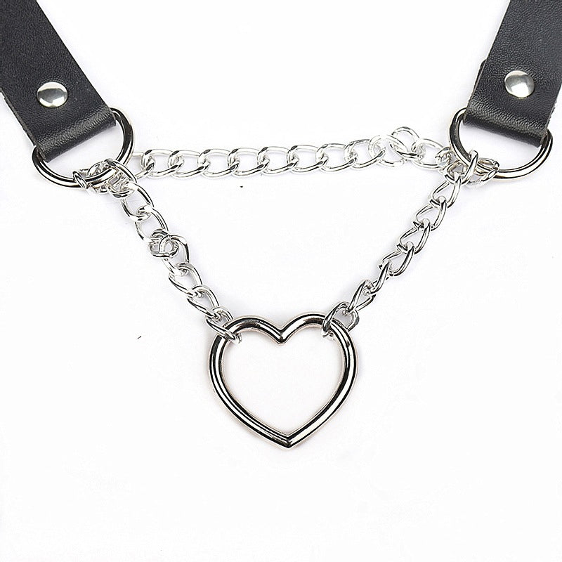 Shaped Chain Neckband Fashion Leather Love Necklaces