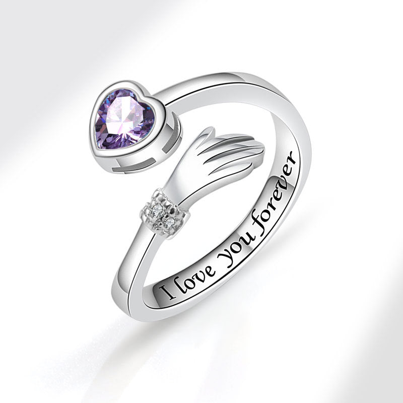 Hug Female Love Opening Adjustable Warm Heart Ring