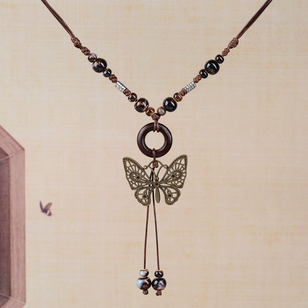 Chinese Ethnic Style Butterfly Niche Ancient Necklaces