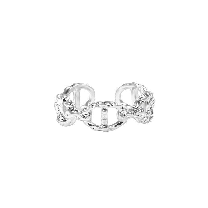 Minimalist Pig Nose Female Design Sense Niche High-grade Cold Wind Rings