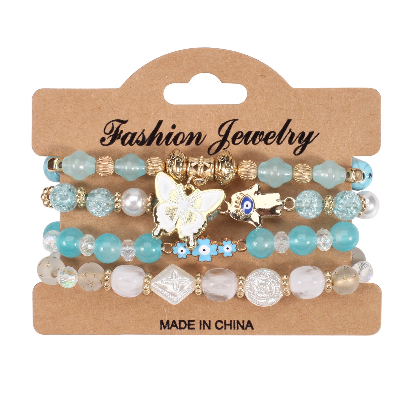 Spring Bohemian Butterfly Flower Palm Pattern Bracelets