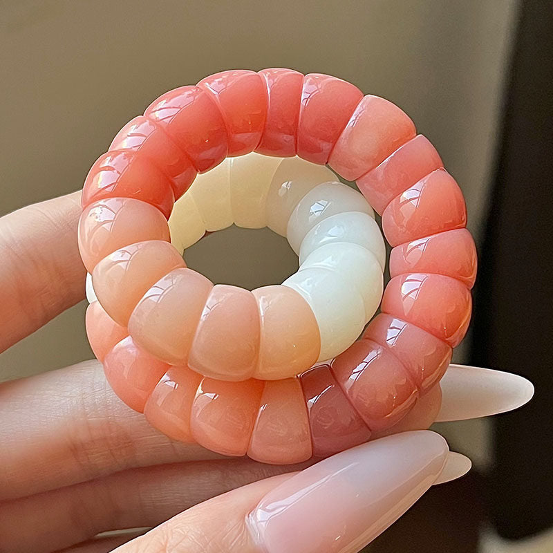 White Jade Bodhi Root Crafts Pork Intestine Bracelet