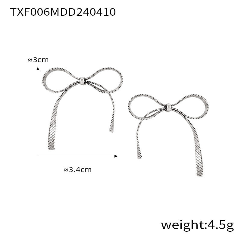 Korean Style Simple Sweet Personality Bow Geometric Chain Like Flat Pendants