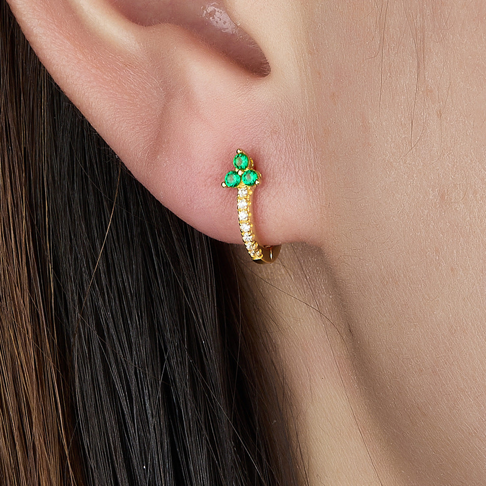 Zircon Light Luxury Advanced Design Sense Ear Clip Earrings
