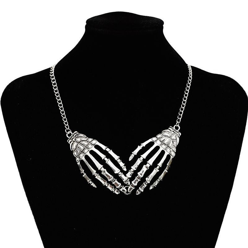 Halloween Skull Claw Retro Exaggerated Punk Necklaces