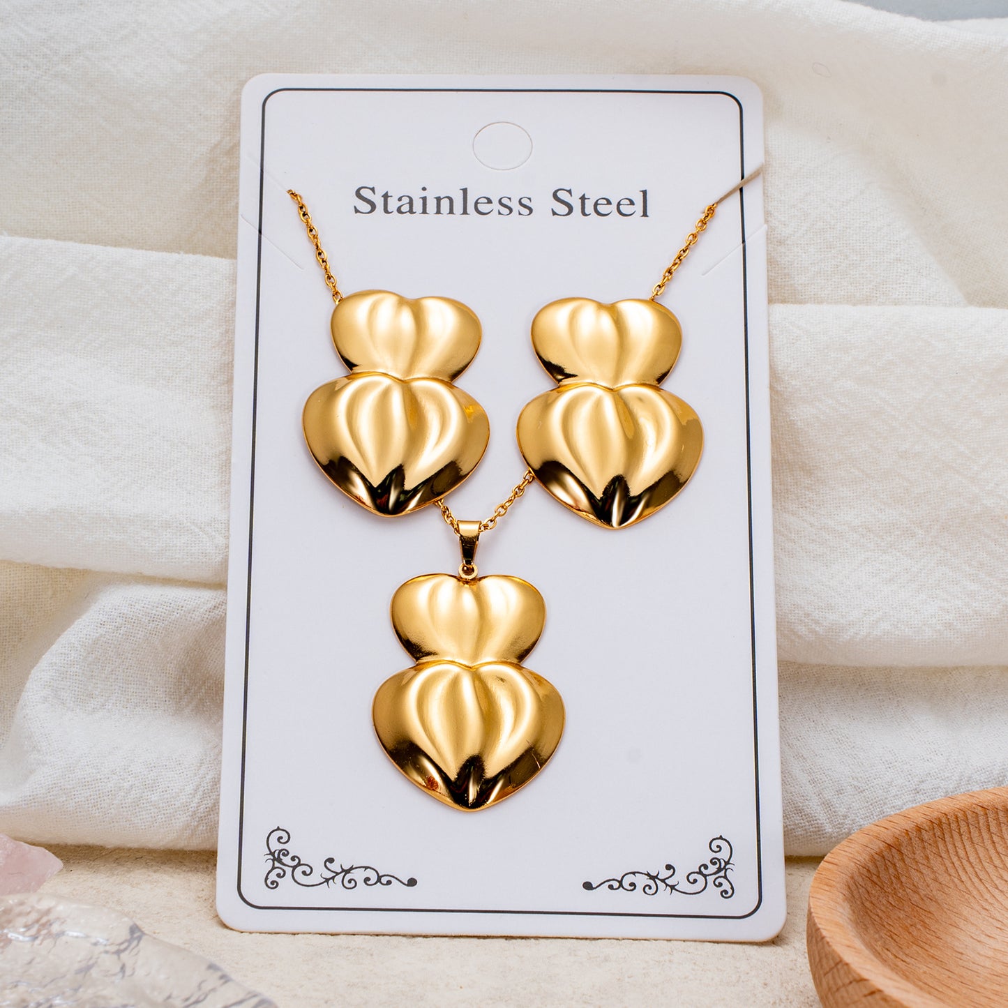 Fashion Personality Stainless Steel Light Luxury Jewelry Set