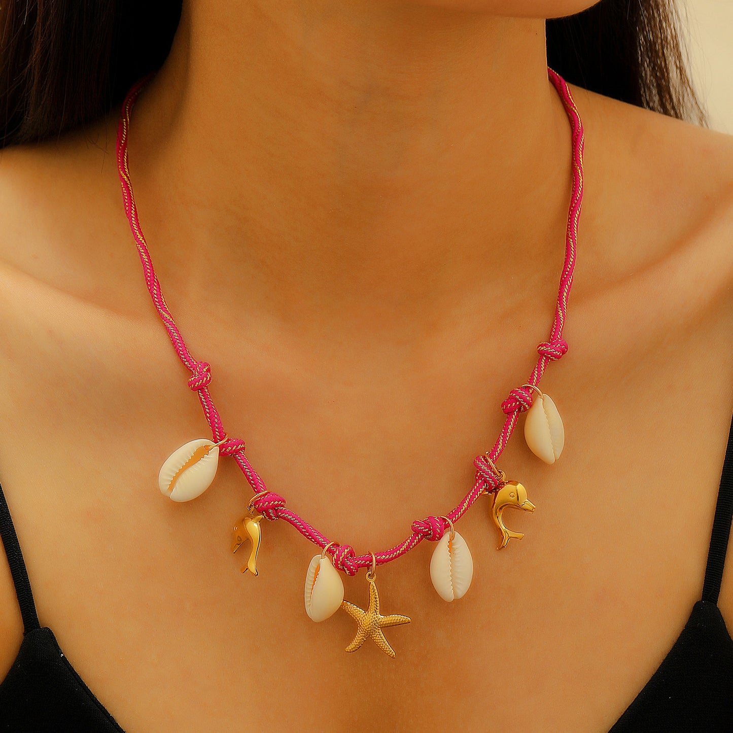 Ocean Style Cartoon Shell Female Bohemian Creative Weaving Turtle Jewelry Set