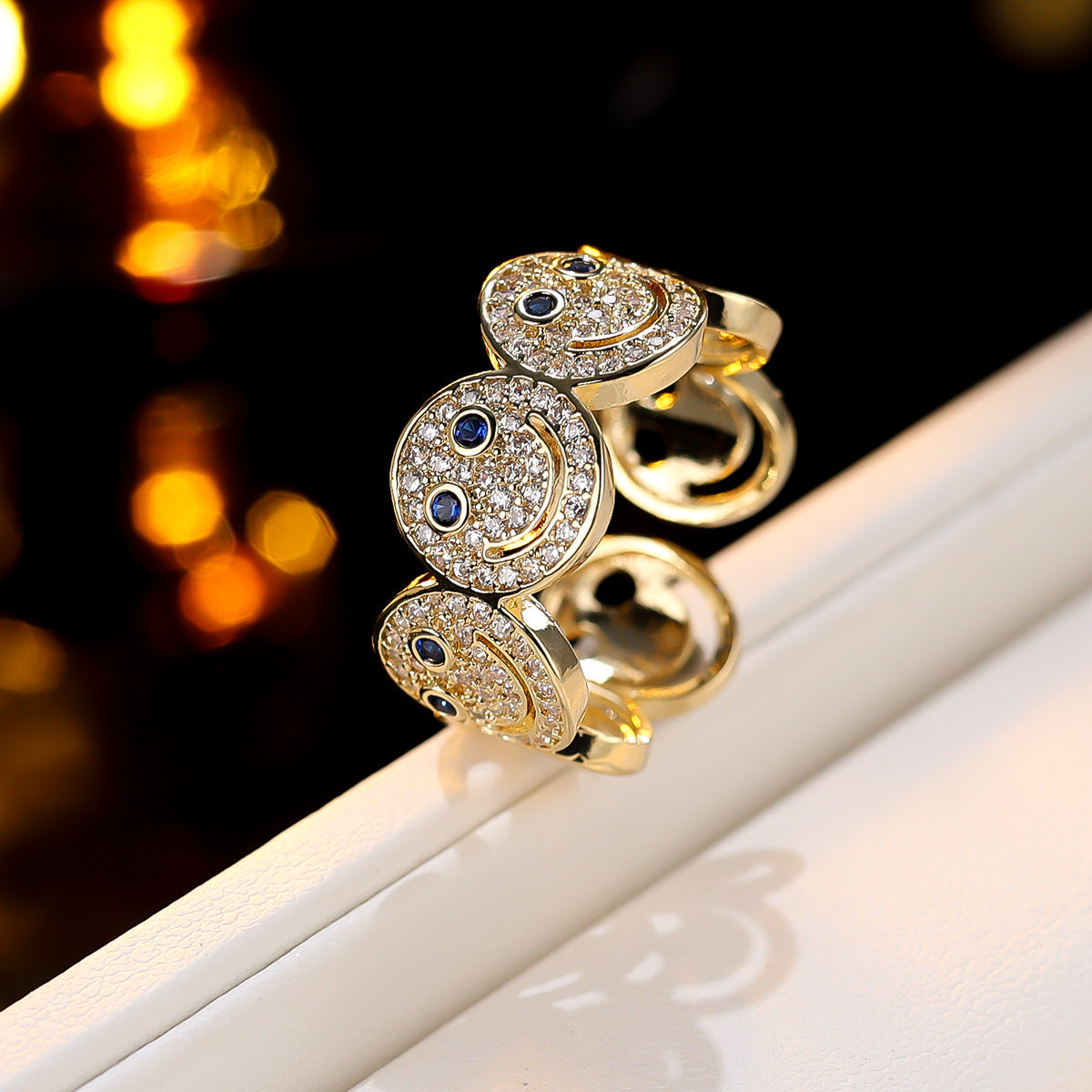 Simple Round Smiley Face Synthetic Zircon Bracelets