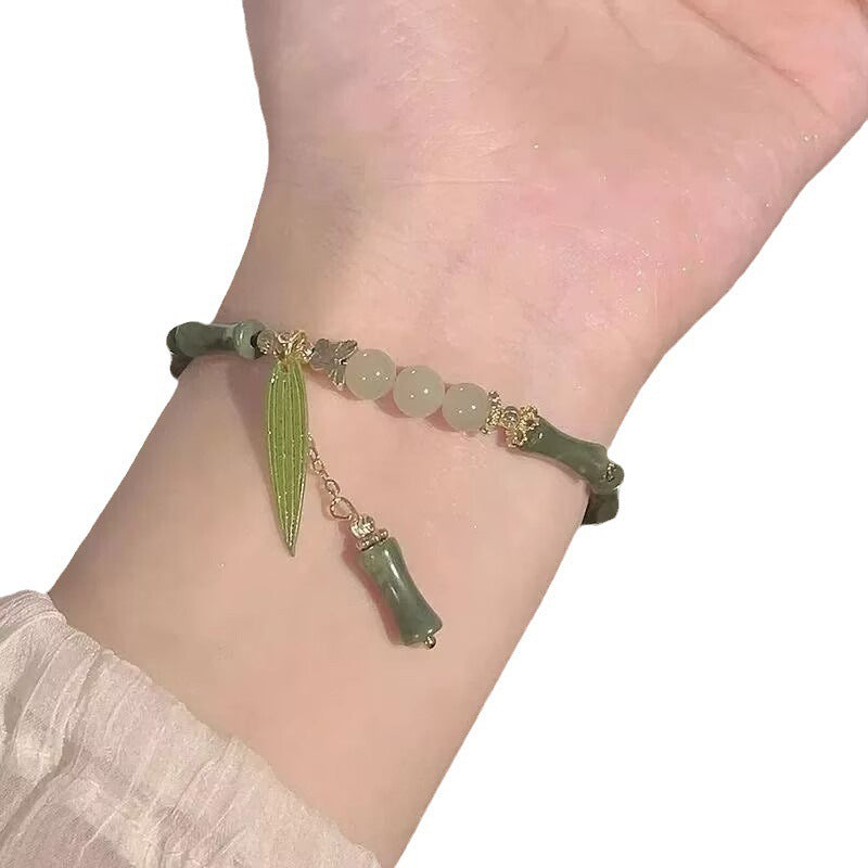 Style Bamboo Leaf National Beaded Female Retro Minority Design Bracelets