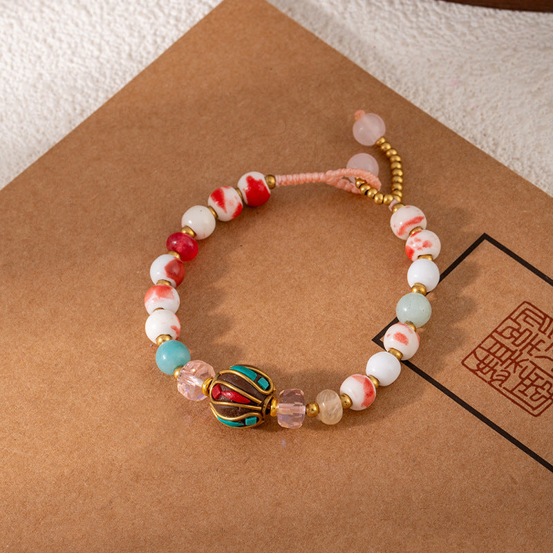 Colorful Turquoise Retro Artistic Personality Nepal Creative Crafts Braid Bracelet