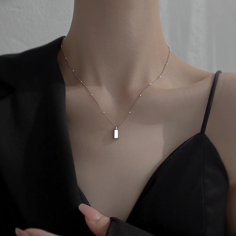 Female Niche Clavicle Chain Partition Bead Titanium Steel Necklace