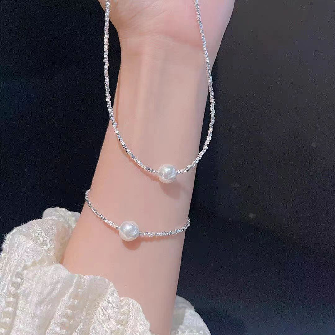 Imitation Pearl High-grade Design Clavicle Chain Special Interest Light Luxury Bracelets