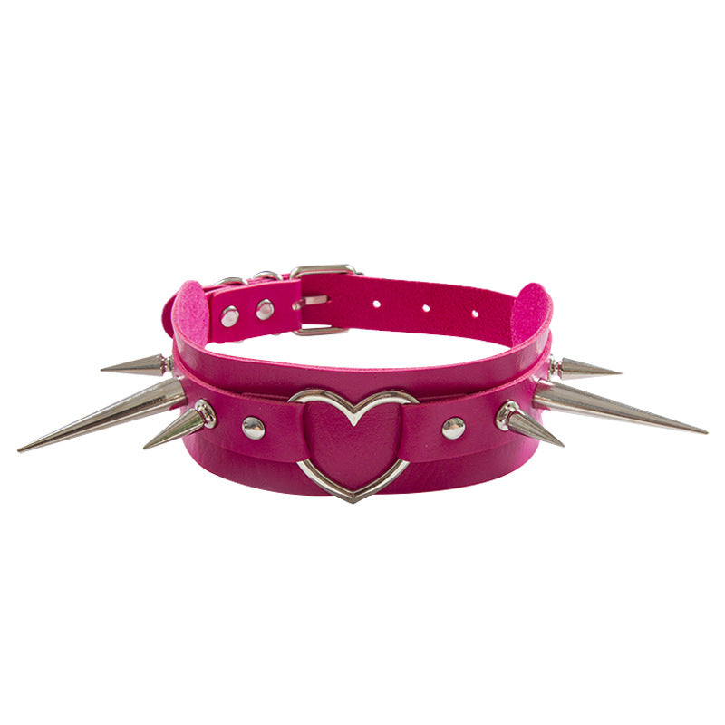 Long Peaked Short Pointed Rivet Personality Collar