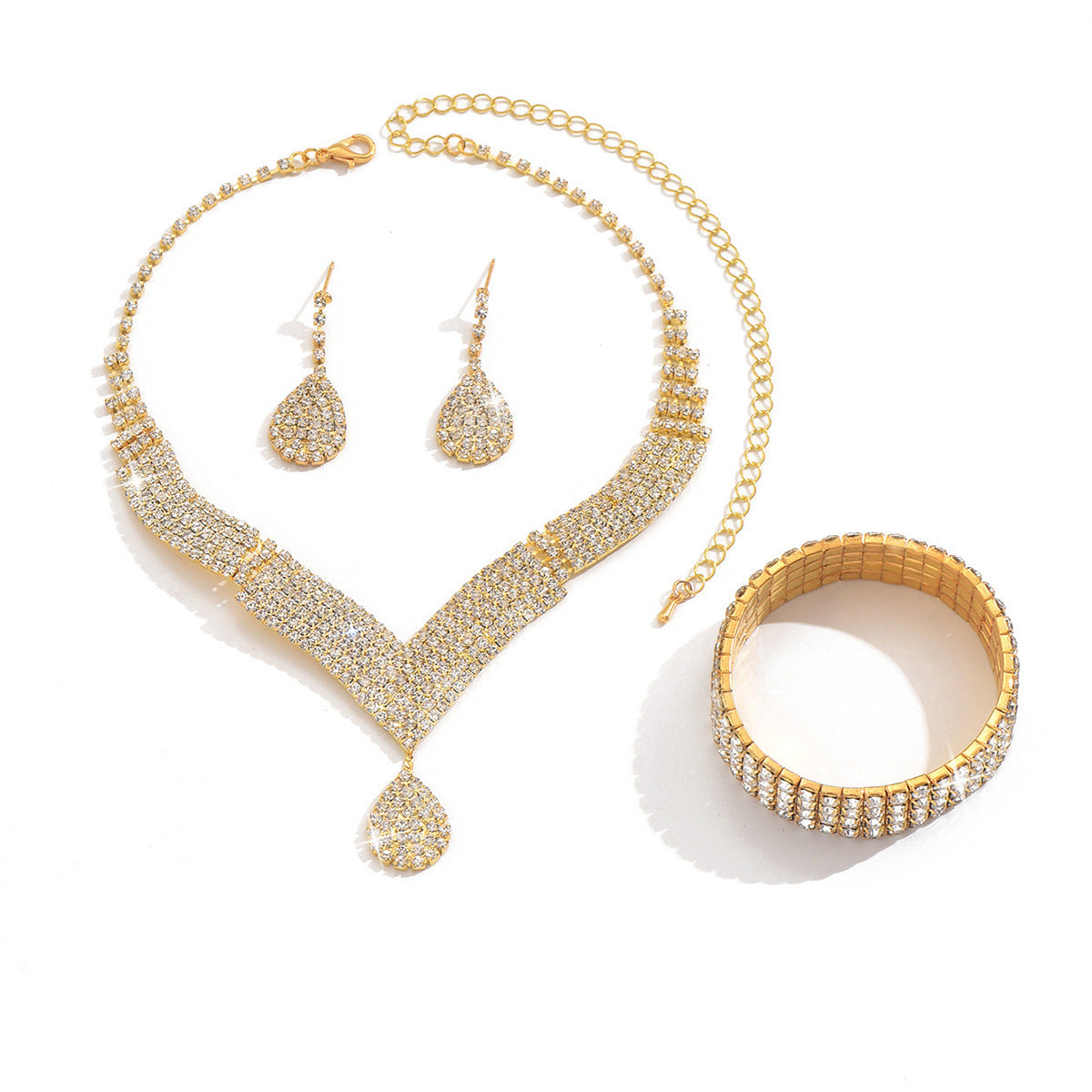 Fashion Bride Wedding Female Rhinestone Chain Earrings